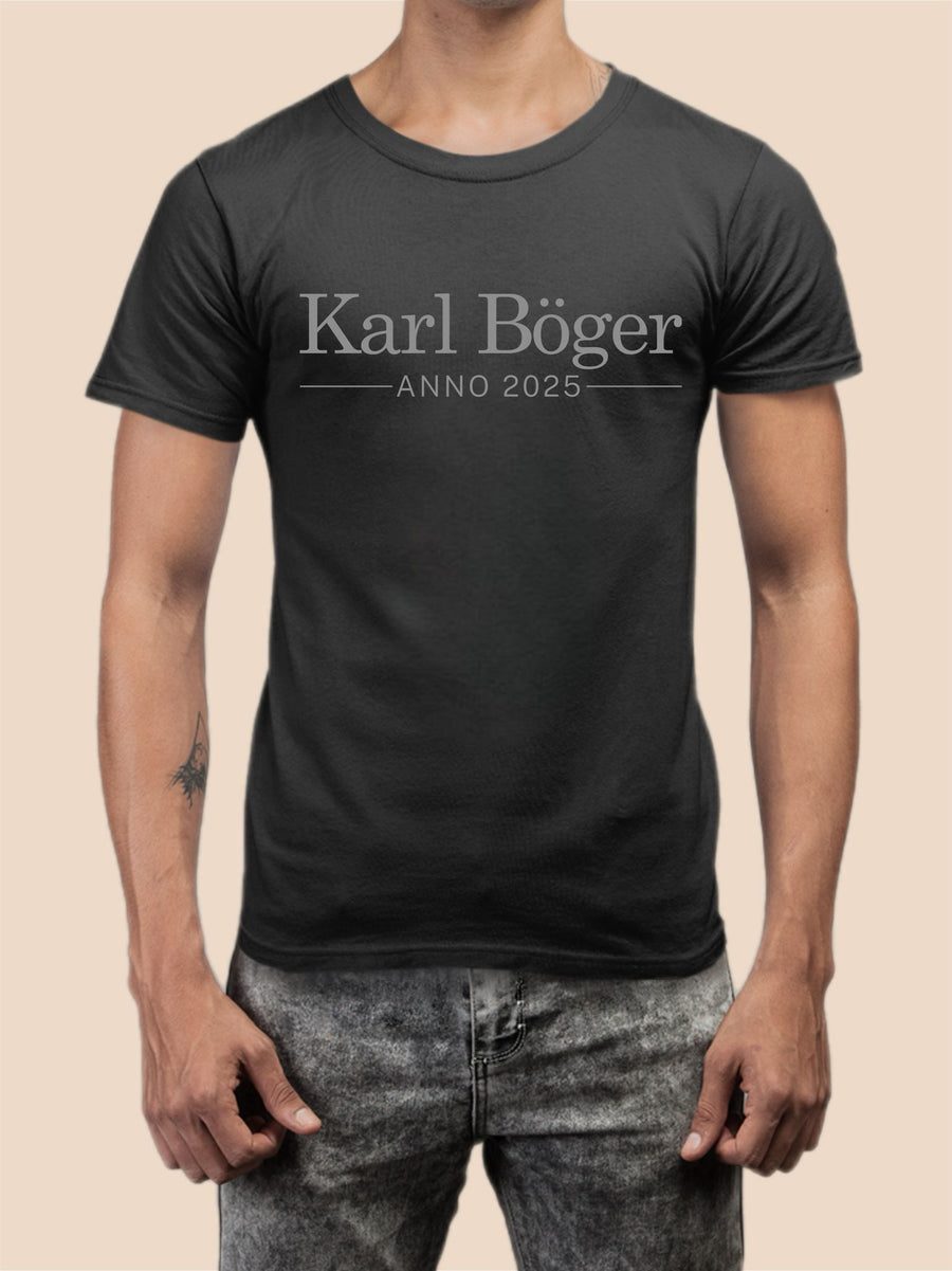 Herren T-Shirt schwarz Anno 2025