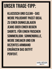 Herren Polohemd weiß figurbetont Deutschlandflagge