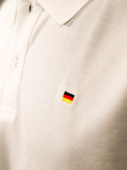Herren Polohemd weiß figurbetont Deutschlandflagge