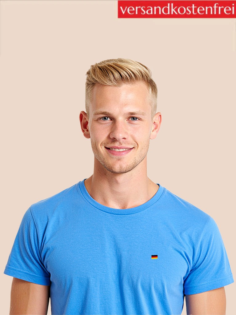 Herren T-Shirt hellblau Deutschlandflagge