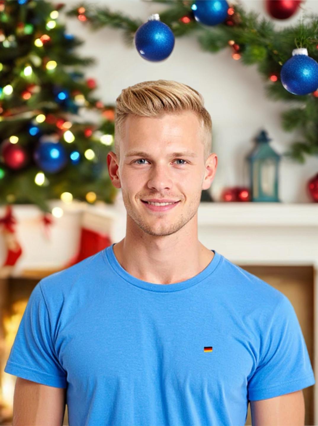 Herren T-Shirt hellblau Deutschlandflagge