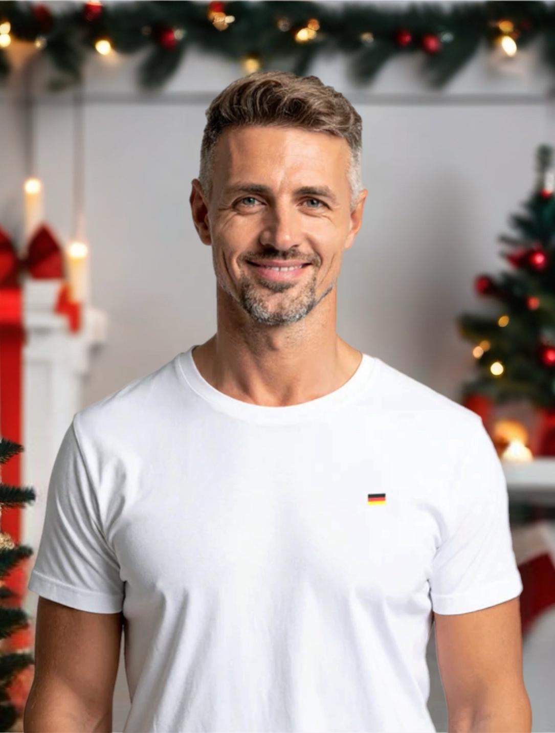 Herren T-Shirt weiß Deutschlandflagge