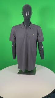 Herren Polohemd anthrazit figurbetont Deutschlandflagge